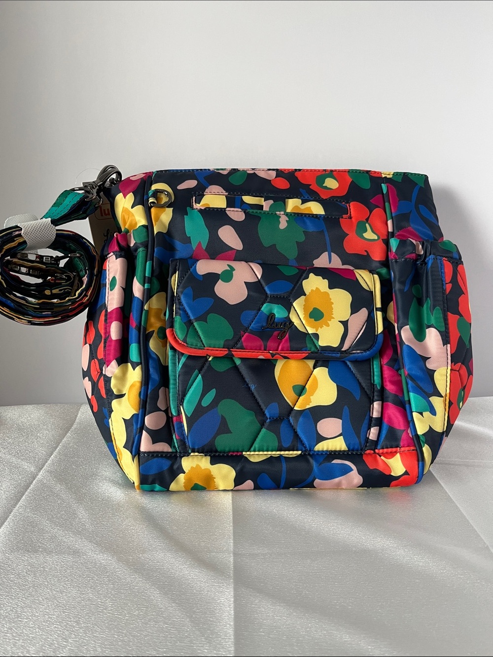 LUG - Toss Convertible Crossbody Bag in Wildflower XL Indigo